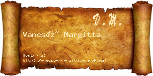 Vancsó Margitta névjegykártya